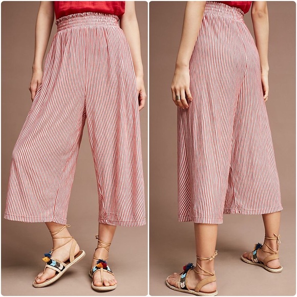 Anthropologie Pants - Anthropologie Striped Knit Pants Red XS